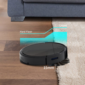 4400mAh Robot Vacuum climbing 15mm from hard floor to carpet