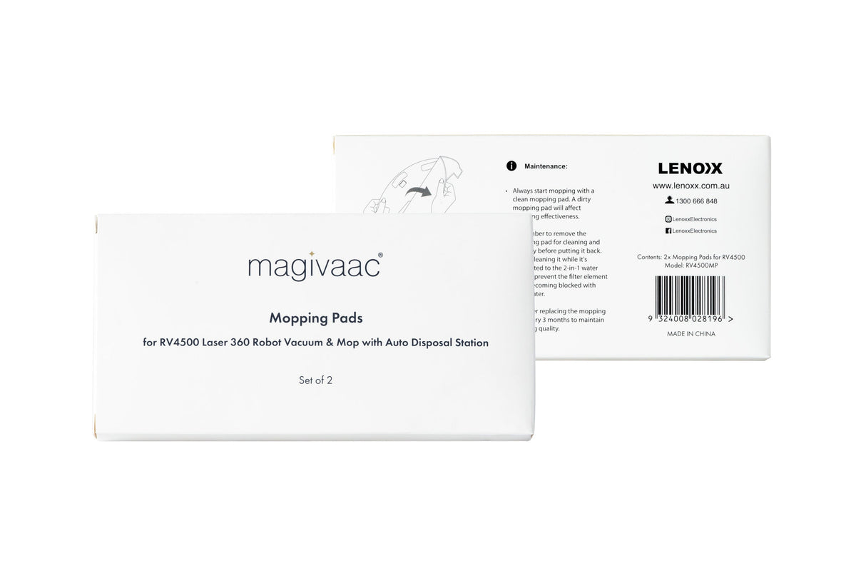 Packaging of the Replacement mopping pads for Magivaac RV4500.